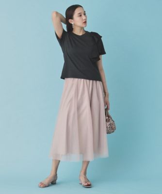 【異素材／ラッフル】大人フェミニンＴシャツ（２００２３００３７１）