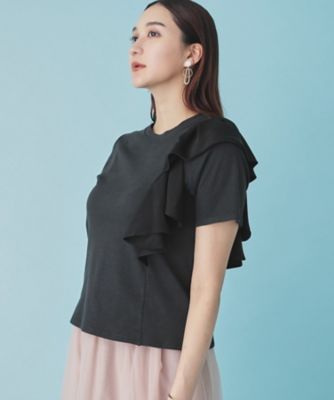 【異素材／ラッフル】大人フェミニンＴシャツ（２００２３００３７１）