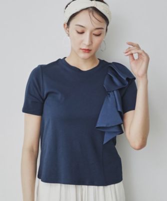 【異素材／ラッフル】大人フェミニンＴシャツ（２００２３００３７１）