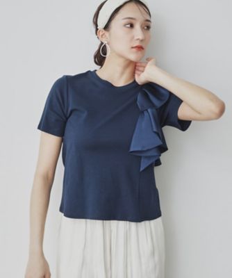 【異素材／ラッフル】大人フェミニンＴシャツ（２００２３００３７１）
