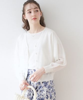新色＆追加入荷【冷房対策・日焼け対策にも◎】ＬＥＶＩＴＡ／ダブルパール調釦ドロップカーディガン（２００２３００５０６）