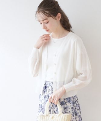 新色＆追加入荷【冷房対策・日焼け対策にも◎】ＬＥＶＩＴＡ／ダブルパール調釦ドロップカーディガン（２００２３００５０６）
