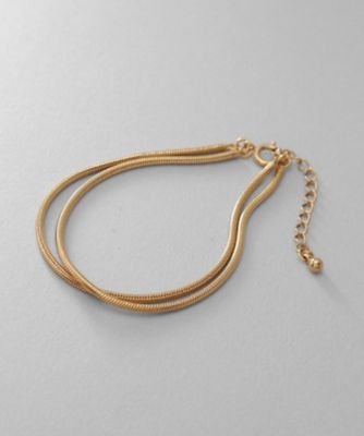 ＜COCOHNIK ONKITSCH (Women)＞シルバー　スネークチェーン　ダブルブレスレット　ＧＰ（２００２３１８７９０）