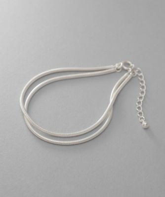 ＜COCOHNIK ONKITSCH (Women)＞シルバー　スネークチェーン　ダブルブレスレット（２００２３１８７９１）