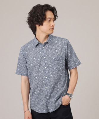 豊富な商品から 小花ギンガムチェック】リップル小花チェック シャツ シャツ/ブラウス(長袖/七分)