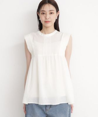 刺繍タックノースリーブブラウス【洗える】（２００２３１９６５８）