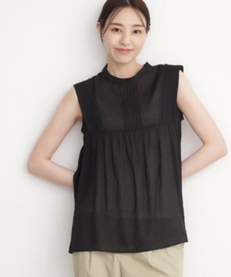 刺繍タックノースリーブブラウス【洗える】（２００２３１９６５８）