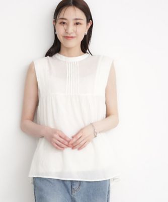 刺繍タックノースリーブブラウス【洗える】（２００２３１９６５８）