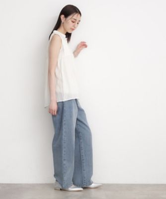 刺繍タックノースリーブブラウス【洗える】（２００２３１９６５８）