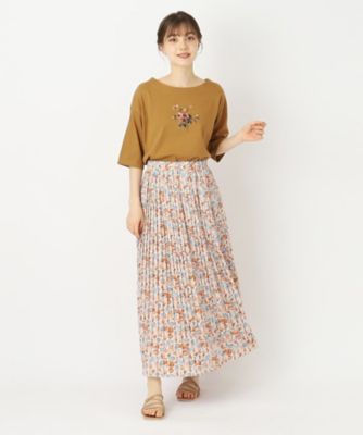 【５分袖／洗える／ＵＳＡコットン１００％】バンチドフラワープリントＴシャツ（２００２３１９７１０）