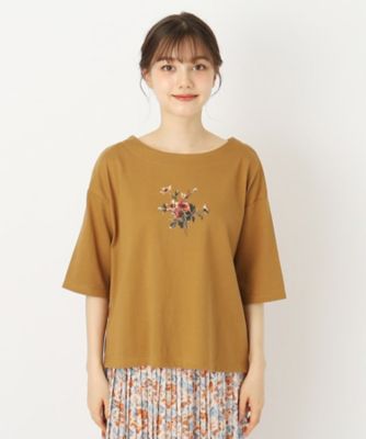 【５分袖／洗える／ＵＳＡコットン１００％】バンチドフラワープリントＴシャツ（２００２３１９７１０）