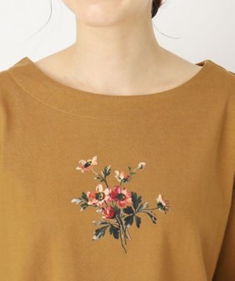 【５分袖／洗える／ＵＳＡコットン１００％】バンチドフラワープリントＴシャツ（２００２３１９７１０）