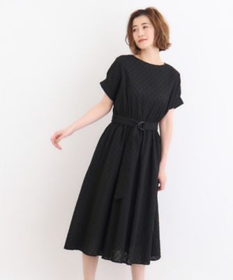 ＜GROVE (Women)＞幾何小花刺繍レースベルト付きワンピース（２００２３２０５６３）