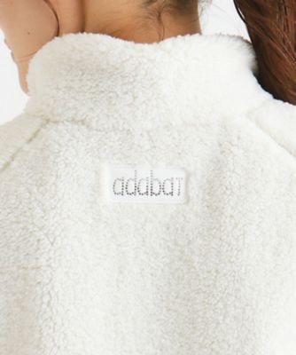 極美品adabat アダバット 中綿ワンピース ボア・カモフラ柄 グレー×白40 異素材組み合わせ フルジップワンピース（2002321116