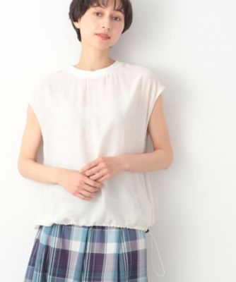 ＜Dessin (Women)＞【洗える】ドローコード付きリブ襟ブラウス（ＸＳ～Ｌ）（２００２３２１８９４）
