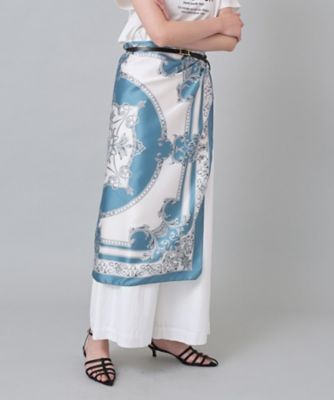 手洗い／88cm正方形】エンブレムプリントスカーフ