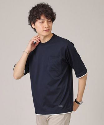 【接触冷感／日本製】レイヤード　Ｔシャツ（２００２３２２５７４）