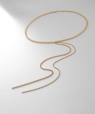 ＜COCOHNIK ONKITSCH (Women)＞シルバー　ミックスカーブチェーンフリンジ　ネックレス　ＧＰ（２００２３２３１２４）