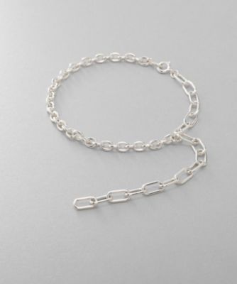 ＜COCOHNIK ONKITSCH (Women)＞シルバー　ハンギングミックスケーブルチェーン　ブレスレット（２００２３２３１３０）