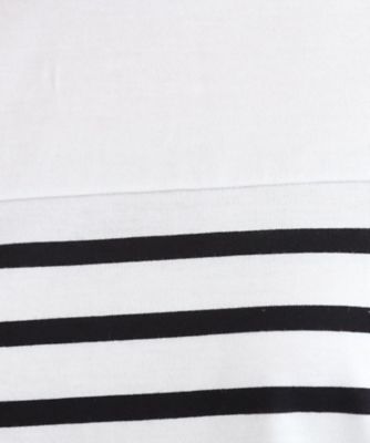 【洗える／ボーダー柄／日本製】アシメデザインＴシャツ（２００２３２３２９７）