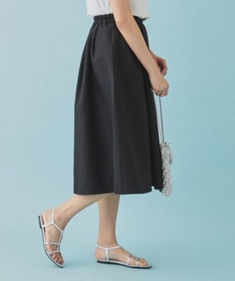SunaUna 美品 フレアスカート ネイビー 38 日本製春夏秋ウエストゴム レオパード柄レース／ウエスト後ろゴム】フレアスカート（マキシ