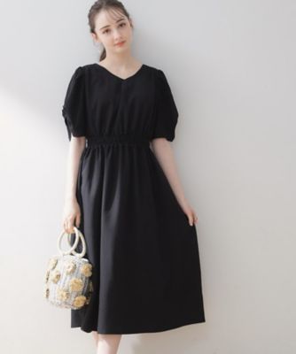 シャーリングVワンピース tiptop（ティップトップ）の「袖シャーリングVネックワンピース