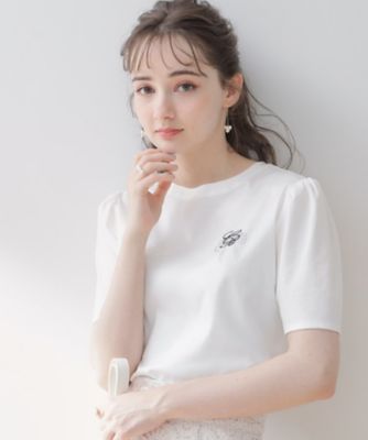 ＜COUTURE BROOCH (Women)＞【オトナ女性に捧ぐ】ＣＢロゴ刺繍リボンＴシャツ（２００２３２９５６１）