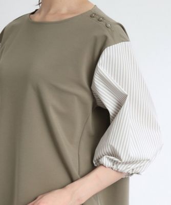 【夏ＳＡＬＥ／人気商品の夏バージョン！ＵＶカット／接触冷感／洗える】ストライプスリーブカットソー（２００２３２９６９１）