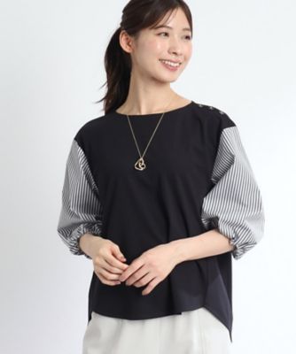【夏ＳＡＬＥ／人気商品の夏バージョン！ＵＶカット／接触冷感／洗える】ストライプスリーブカットソー（２００２３２９６９１）