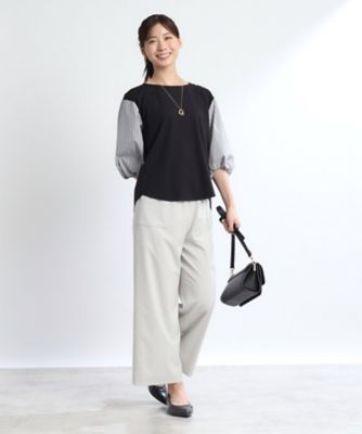 【夏ＳＡＬＥ／人気商品の夏バージョン！ＵＶカット／接触冷感／洗える】ストライプスリーブカットソー（２００２３２９６９１）