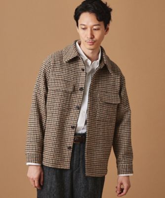 最終値下【定価9万円】ガンクラブツイード x 高密度クロス ステンカラーコート ガンクラブツィード ブルゾン（2002329883） | TAKEO