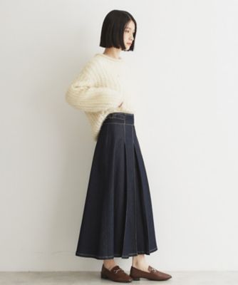 【タグ付き♡未使用】サンドロ　デニム♡ツイード　ドッキングスカート オールシーズン】デニムタックスカート／洗える（2002330198