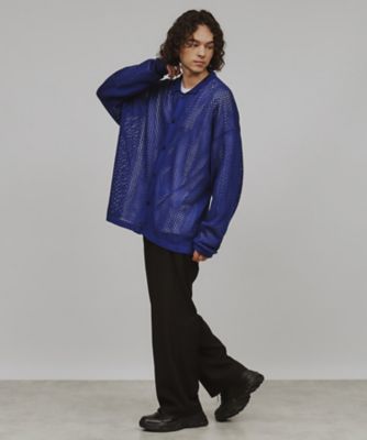 透かし編みニットシャツ（２００２３３０４３５）