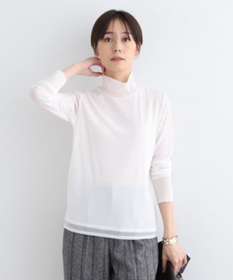 ＜INDIVI S (Women/小さいサイズ)＞【日本製】シフォンジャージハイネックトップス（２００２３３０９１６）