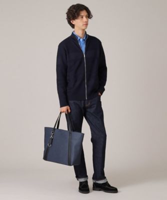 Made in JAPAN】スタンドカラー ジップアップ ニット
