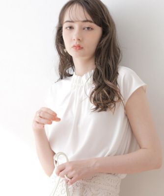 ＜COUTURE BROOCH (Women)＞フェイクパールタック衿（２００２３３１５５６）