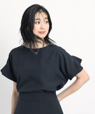 【洗える／麻調合繊／セットアップ可】ドライタッチで夏おすすめ！袖デザインがフェミニンなブラウス（２００２３３６７０９）