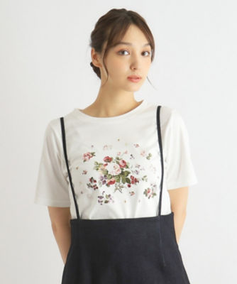 ＜LAURA ASHLEY＞【コットン１００％】スキャタードプリントＴシャツ（２００２３３６９４４）