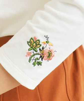 【コットン１００％／袖刺繍】ボートネックカットソー（２００２３３６９６３）