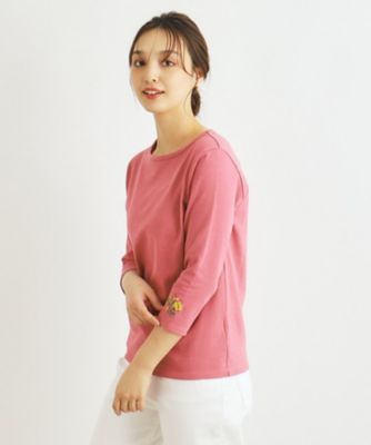 【コットン１００％／袖刺繍】ボートネックカットソー（２００２３３６９６３）