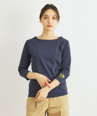【コットン１００％／袖刺繍】ボートネックカットソー（２００２３３６９６３）