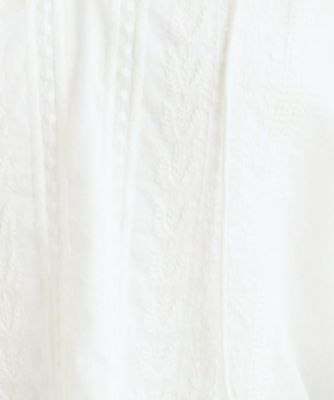 【インドコットン／インド生産】ライン刺繍ギャザーブラウス（２００２３３６９８４）