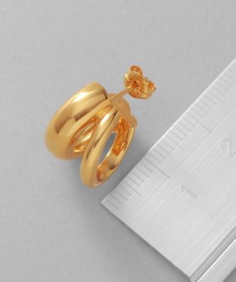 1ct　ゴージャスなフープピアス　こちらは通常より高級バージョンです！ シルバー スモールフープ ダブルプランプピアス GP