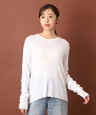 tシャツ CaRouseLamBRa（ケラウズランブラ）ボーダーヘンリーネックTee レディース mellowneon tシャツ ヘンリーネックボーダークロップドTシャツ