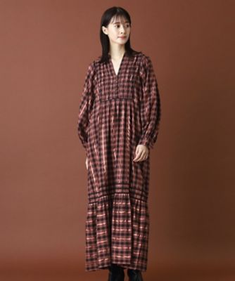 ＳＡＲＡ　ＭＡＬＬＩＫＡ（サラマリカ）Ｃｏｔｔｏｎ　Ｃｈｅｃｋ　Ｓｈｉｒｒｉｎｇ　Ｌｏｎｇ　Ｄｒｅｓｓ（２００２３３７９３３）