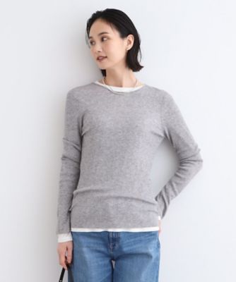 【SALE】INDIVI S (Women/小さいサイズ)/インディヴィS【洗える/ウール混/シアーラメ】ラウンドネックニット(2002338204) グレー912 衣料品【三越伊勢丹/公式】