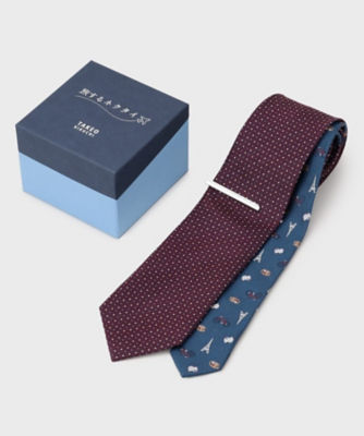 BOXセット／旅するネクタイ～世界編～】ネクタイ＆タイバー セット