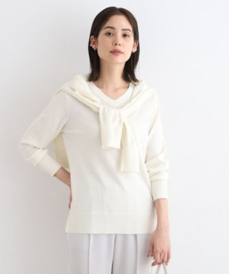 ＜INDIVI S (Women/小さいサイズ)＞【ウール１００％】エクストラファインメリノ　Ｖネックニット（２００２３３８４１８）