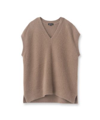 フォックス混】ゆるシルエットヘアリーニットベスト