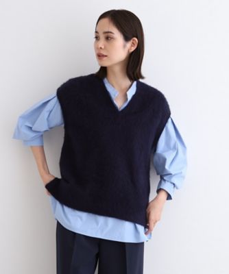 フォックス混】ゆるシルエットヘアリーニットベスト